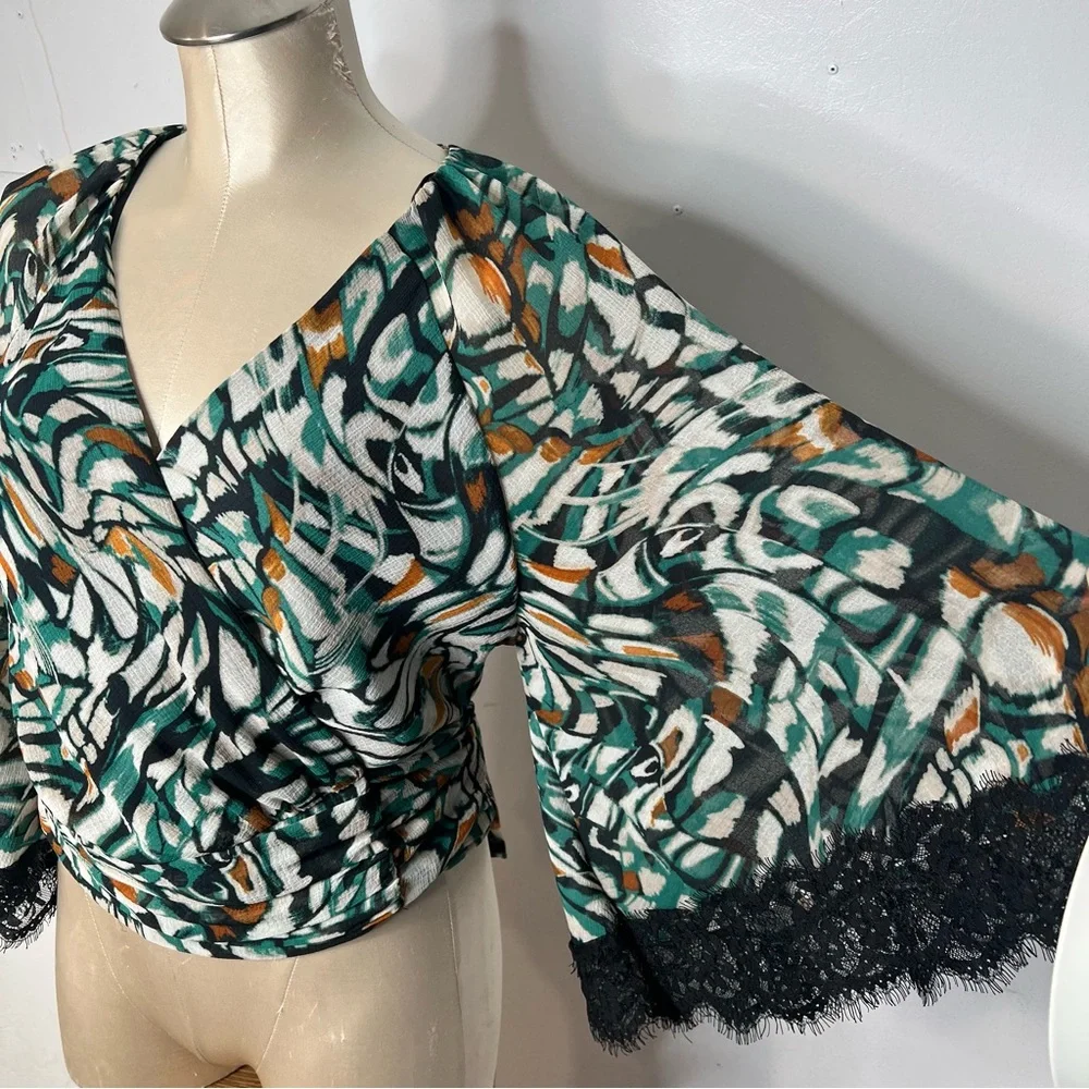 Anthropologie wrap shirt womens M - Picture 2 of 7
